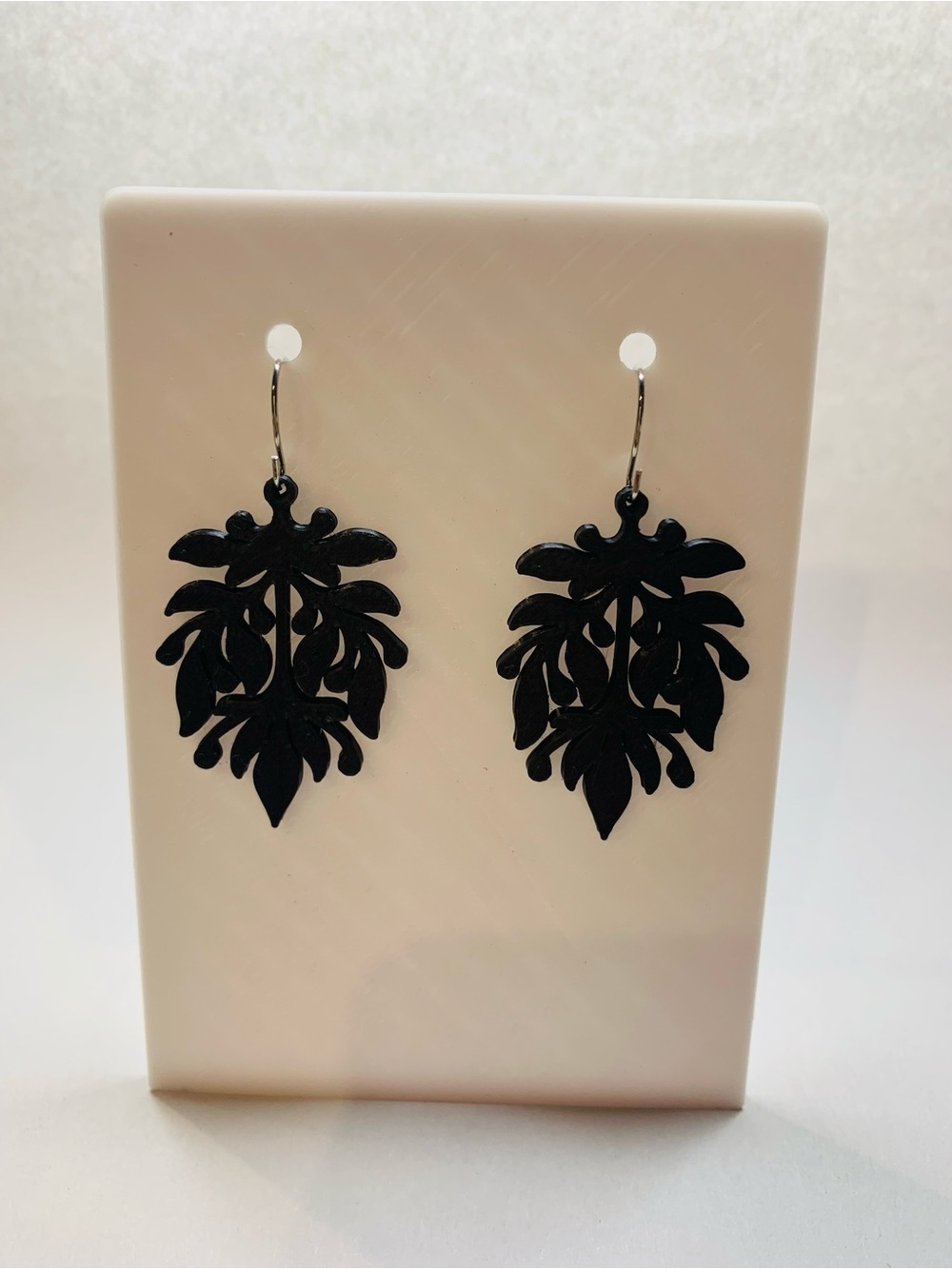 Black Leaf Filigree Drop Earrings - Women Jewelry